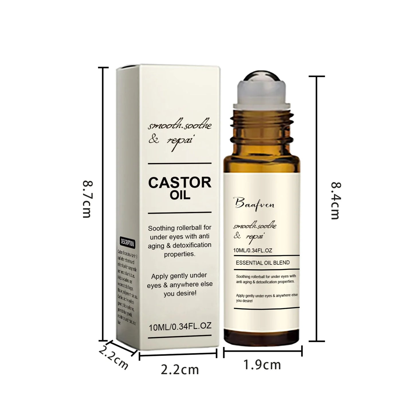 Castor Oil Eye Serum Anti-wrinkle Remove Dark Circles Eye Bags Anti-puffiness Lift Firm Ball Massage Moisturize Nourish Eye Care